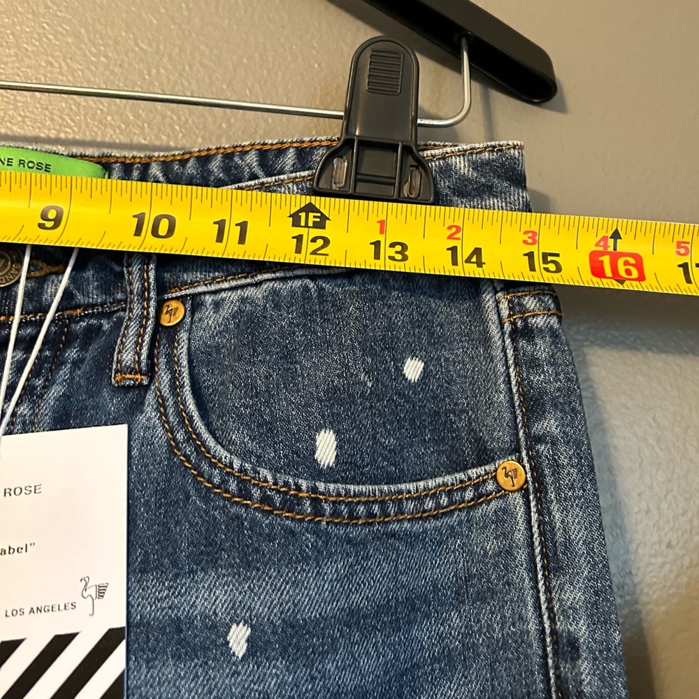 NWT Free People Sandrine Rose Sz 28/US 6 Polka dot High-rise Skinny Jeans! - Picture 9 of 16